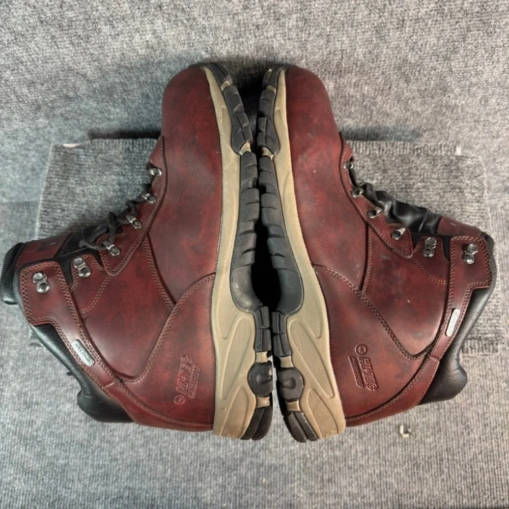 Hi-Tec Bandera II Waterproof Hiking Boots Mens 14 Burgundy Leather i-shield
